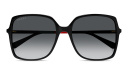 Shop GUCCI Web Oversized Rectangle Sunglasses online.