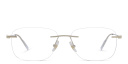 Shop MONTBLANC Rimless Wide Rectangle Eyeglasses online.