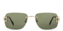 Shop Cartier Signature C de Cartier Rimless Rectangle Sunglasses online.
