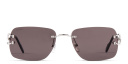 Shop Cartier Signature C de Cartier Rimless Rectangle Sunglasses online.