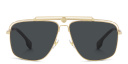 Shop VERSACE Greca-detailed Aviator Sunglasses online.