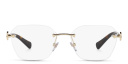 Shop BVLGARI Rimless Irregular Wide Eyeglasses online.