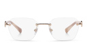 Shop BVLGARI Rimless Irregular Wide Eyeglasses online.