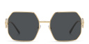 Shop VERSACE Medusa-Embellished Irregular Sunglasses online.