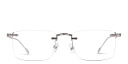 Shop MONTBLANC Rimless Rectangle Eyeglasses online.