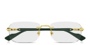 Shop GUCCI Web Wide Rimless Rectangle Eyeglasses online.
