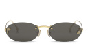 Shop FENDI First Crystal Rimless Oval Sunglasses online.