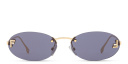 Shop FENDI First Crystal Rimless Oval Sunglasses online.