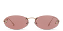 Shop FENDI First Crystal Rimless Oval Sunglasses online.