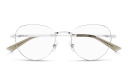 Shop MONTBLANC Rimless Round Eyeglasses online.