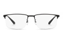 Shop Emporio Armani Wide Half-Rim Pillow Eyeglasses online.