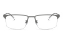 Shop Emporio Armani Wide Half-Rim Pillow Eyeglasses online.