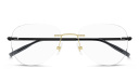 Shop MONTBLANC Wide Rimless Pilot Eyeglasses online.