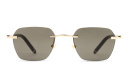 Shop MONTBLANC Rimless Irregular Sunglasses online.
