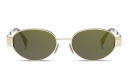Shop CELINE Metal Triomphe Oval Sunglasses online.