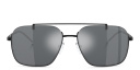 Shop Emporio Armani Half-Rim Rectangle Sunglasses online.