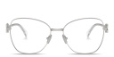 Shop MIU MIU Vertical Logo Wide Cat-Eye Eyeglasses online.