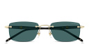 Shop MONTBLANC Meisterstück Rimless Rectangle Sunglasses online.