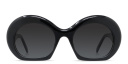 Shop LOEWE Curvy Black Round Sunglasses online.