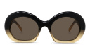 Shop LOEWE Curvy Black Round Sunglasses online.