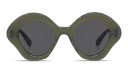 Shop LOEWE Curvy Black Irregular Sunglasses online.