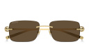 Shop GUCCI Horsebit Rimless Rectangle Sunglasses online.