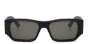 Shop FENDI FF Squared Grey Rectangular Sunglasses online.
