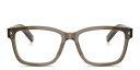 Shop PRADA Engraved Logo Wide Rectangle Eyeglasses online.