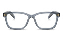 Shop PRADA Engraved Logo Wide Rectangle Eyeglasses online.