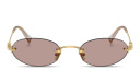 Shop MIU MIU Vertical Logo Rimless Oval Sunglasses online.