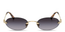 Shop MIU MIU Vertical Logo Rimless Oval Sunglasses online.