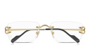 Shop Cartier Signature C de Cartier Wide Rimless Rectangle Eyeglasses online.