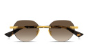 Shop BOTTEGA VENETA Ribbon Rimless Irregular Sunglasses online.