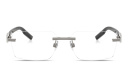 Shop Dolce & Gabbana Logo Signature Rimless Wide Rectangle Eyeglasses online.