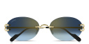 Shop Cartier Classic C Motif Unisex Rimless Oval Sunglasses online.