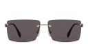 Shop FENDI Sky Rimless Rectangle Sunglasses online.
