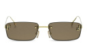 Shop FENDI First Crystal Rimless Rectangle Sunglasses online.