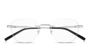 Shop Dunhill Rollagas Titanium Rimless Round Eyeglasses online.
