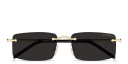 Shop MONTBLANC Meisterstück Rimless Rectangle Sunglasses online.