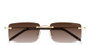 Shop MONTBLANC Meisterstück Rimless Rectangle Sunglasses online.