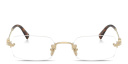 Shop MIU MIU Vertical Logo Rimless Rectangle Eyeglasses online.