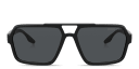 Shop Prada Linea Rossa Logo Signature Wide Rectangle Sunglasses online.