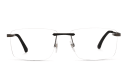 Shop EYE'M Rimless Wide Rectangle Eyeglasses online.