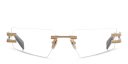 Shop BALMAIN Fixe Unisex Rimless Rectangle Eyeglasses online.