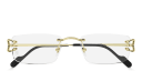 Shop Cartier Signature 'C'de Cartier Rimless Eyeglasses online.