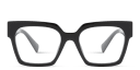 تسوق نظارات طبية مربّعة بشعار العلامة العمودي ميو ميو أونلاين.