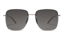 Shop SAINT LAURENT YSL Logo Oversized Half-Rim Square Sunglasses online.