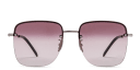 Shop SAINT LAURENT YSL Logo Oversized Half-Rim Square Sunglasses online.