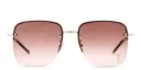 Shop SAINT LAURENT YSL Logo Oversized Half-Rim Square Sunglasses online.
