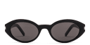 Shop SAINT LAURENT Engraved Logo Oval Sunglasses online.